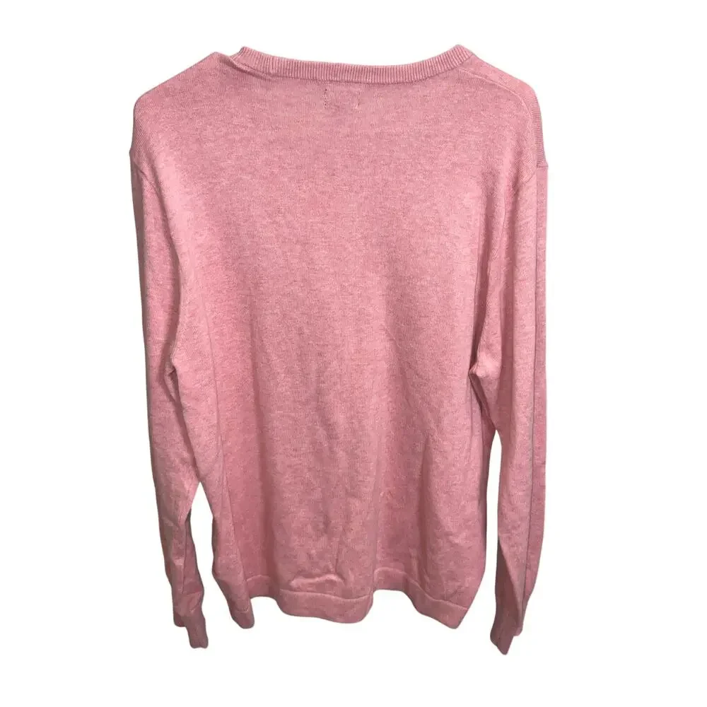 J Crew Red Heathered Sweater Size L 100% Cotton